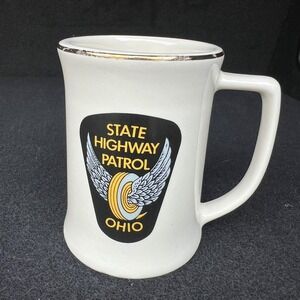 Vintage Ohio State Highway Patrol Coffee Mug Pioneer Pottery East Liverpool OH